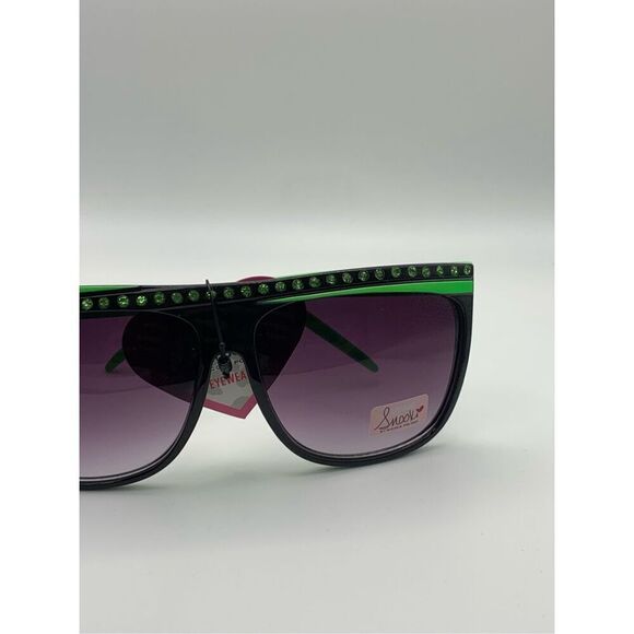 Snooki by Nicole Polizzi Womens Rock Candy Black & Neon Green Sunglasses OS NWT - Picture 3 of 6